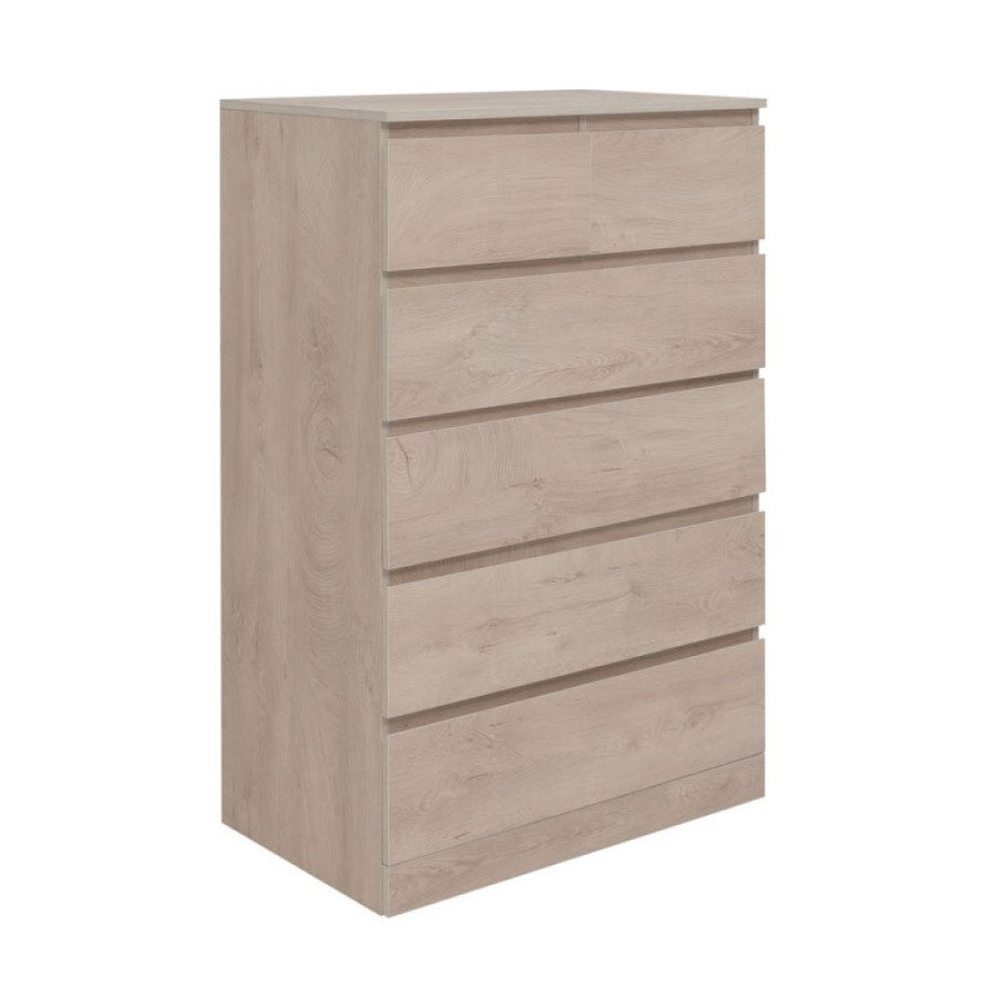 Комод Aquanet Сканди, 80 x 48.3 х 124.7 см, напольный, 6 ящиков, дуб эдгрейн, 00302545