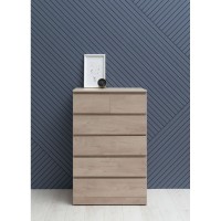 Комод Aquanet Сканди, 80 x 48.3 х 124.7 см, напольный, 6 ящиков, дуб эдгрейн, 00302545