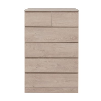 Комод Aquanet Сканди, 80 x 48.3 х 124.7 см, напольный, 6 ящиков, дуб эдгрейн, 00302545