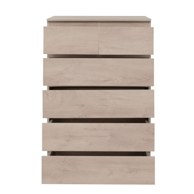 Комод Aquanet Сканди, 80 x 48.3 х 124.7 см, напольный, 6 ящиков, дуб эдгрейн, 00302545