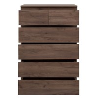 Комод Aquanet Сканди, 80 x 48.3 х 124.7 см, напольный, 6 ящиков, дуб крафт, 00302546