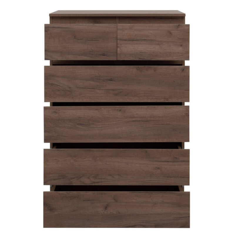 Комод Aquanet Сканди, 80 x 48.3 х 124.7 см, напольный, 6 ящиков, дуб крафт, 00302546
