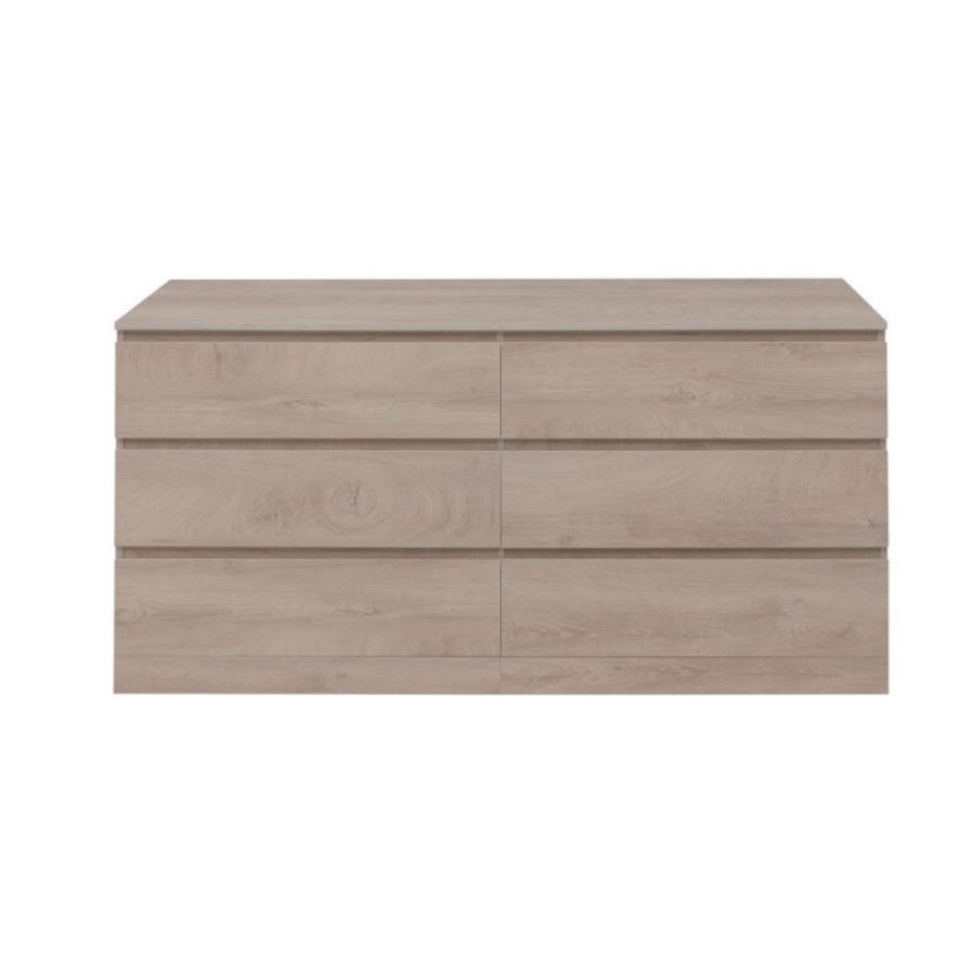 Комод Aquanet Сканди, 160 x 48.3 х 79.7 см, напольный, 6 ящиков, дуб эдгрейн, 00302547
