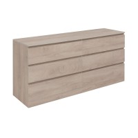 Комод Aquanet Сканди, 160 x 48.3 х 79.7 см, напольный, 6 ящиков, дуб эдгрейн, 00302547