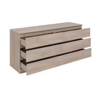 Комод Aquanet Сканди, 160 x 48.3 х 79.7 см, напольный, 6 ящиков, дуб эдгрейн, 00302547