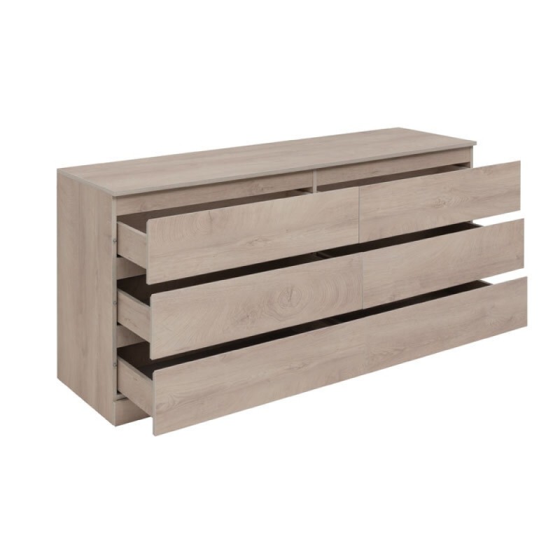 Комод Aquanet Сканди, 160 x 48.3 х 79.7 см, напольный, 6 ящиков, дуб эдгрейн, 00302547