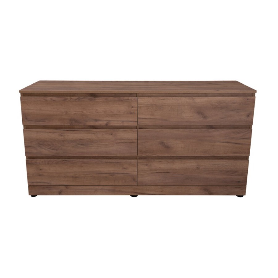 Комод Aquanet Сканди, 160 x 48.3 х 79.7 см, напольный, 6 ящиков, дуб крафт, 00302548