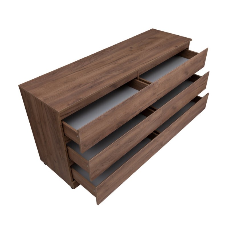 Комод Aquanet Сканди, 160 x 48.3 х 79.7 см, напольный, 6 ящиков, дуб крафт, 00302548