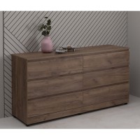 Комод Aquanet Сканди, 160 x 48.3 х 79.7 см, напольный, 6 ящиков, дуб крафт, 00302548