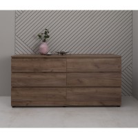 Комод Aquanet Сканди, 160 x 48.3 х 79.7 см, напольный, 6 ящиков, дуб крафт, 00302548