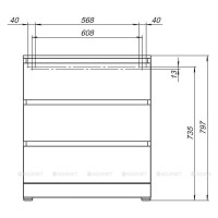 Комод Aquanet Сканди, 70 x 40.3 х 79.7 см, напольный, 3 ящика, дуб крафт, 00302550