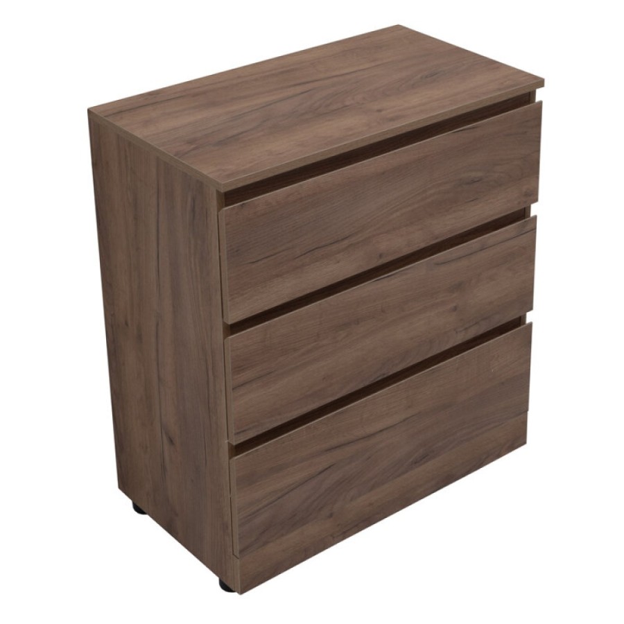 Комод Aquanet Сканди, 70 x 40.3 х 79.7 см, напольный, 3 ящика, дуб крафт, 00302550