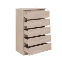 Комод Aquanet Сканди, 70 x 40.3 х 113.7 см, напольный, 5 ящиков, дуб эдгрейн, 00302551