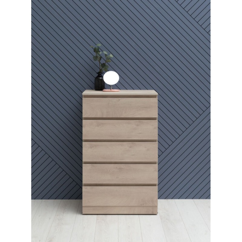 Комод Aquanet Сканди, 70 x 40.3 х 113.7 см, напольный, 5 ящиков, дуб эдгрейн, 00302551