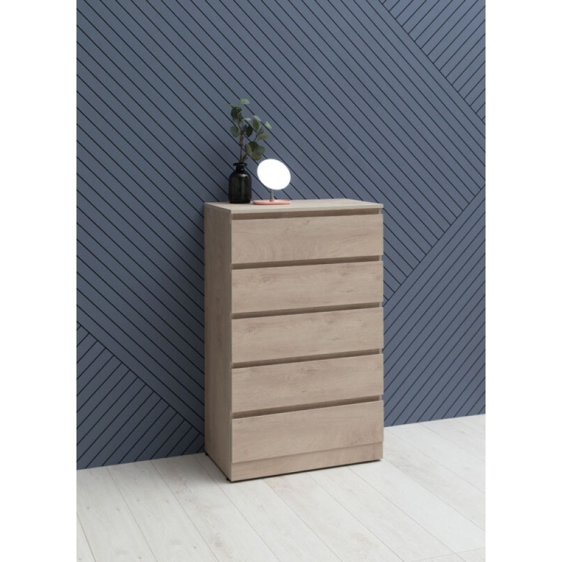 Комод Aquanet Сканди, 70 x 40.3 х 113.7 см, напольный, 5 ящиков, дуб эдгрейн, 00302551