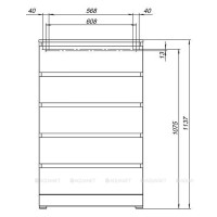 Комод Aquanet Сканди, 70 x 40.3 х 113.7 см, напольный, 5 ящиков, дуб крафт, 00302552