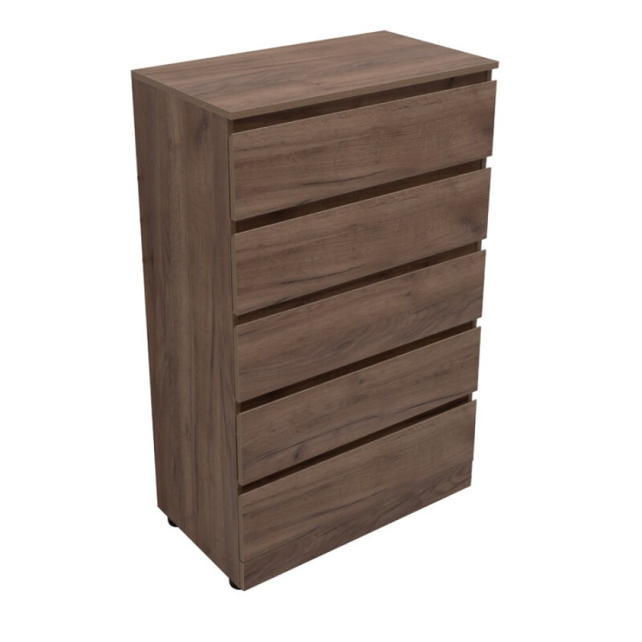 Комод Aquanet Сканди, 70 x 40.3 х 113.7 см, напольный, 5 ящиков, дуб крафт, 00302552