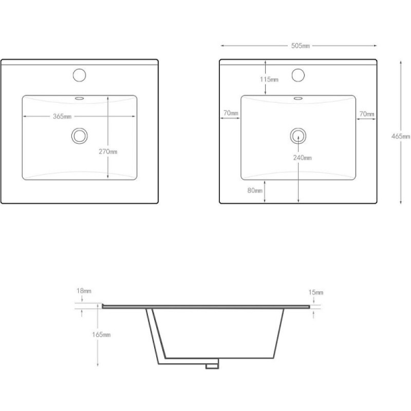 Раковина Aquanet Flat 00303190, 50 см, фарфор, белая