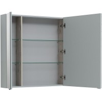 Зеркальный шкаф Aquanet Алвита New, 90 см, цвет серый матовый, 303895