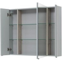 Зеркальный шкаф Aquanet Алвита New, 90 см, цвет серый матовый, 303895