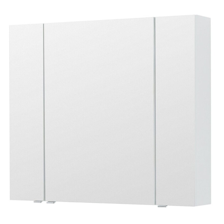 Зеркальный шкаф Aquanet Алвита New, 90 см, цвет белый матовый, 303897