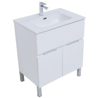 Тумба под раковину Aquanet Алвита New 70 см, напольная, цвет белый матовый, 303901