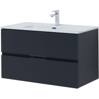 Тумба под раковину Aquanet Алвита New 90 см, подвесная, цвет антрацит матовый, 303919