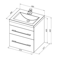 Тумба под раковину Aquanet Верона 304536, 60 см, подвесная, цвет капучино
