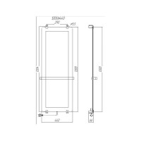 Полотенцесушитель электрический Allen Brau Infinity 00305020, ширина 44 см, высота 120 см, рейлинг, крепление, зеркальное стекло/черный браш