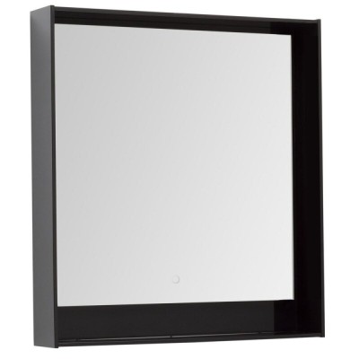 Зеркало Aquanet Милан 306387, 80 см, с LED подсветкой, цвет черный