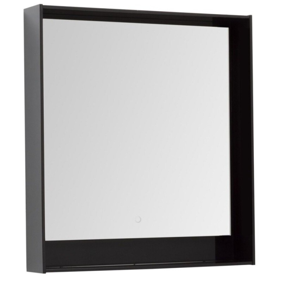 Зеркало Aquanet Милан 306387, 80 см, с LED подсветкой, цвет черный