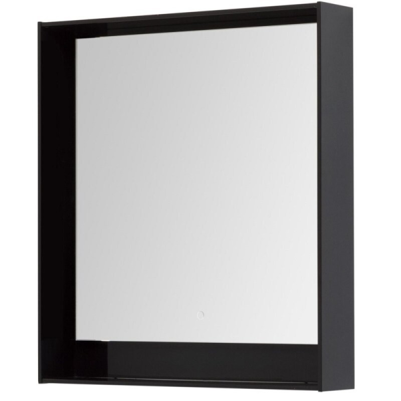 Зеркало Aquanet Милан 306387, 80 см, с LED подсветкой, цвет черный