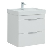 Тумба под раковину Aquanet Ирис new 60, подвесная, 2 ящика, белый глянец, 00310144