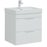 Тумба под раковину Aquanet Ирис new 80, подвесная, 2 ящика, белый глянец, 00310146