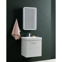 Тумба под раковину Aquanet Ирис new 60, подвесная, 1 ящик 2 фасада, белый глянец, 00310148