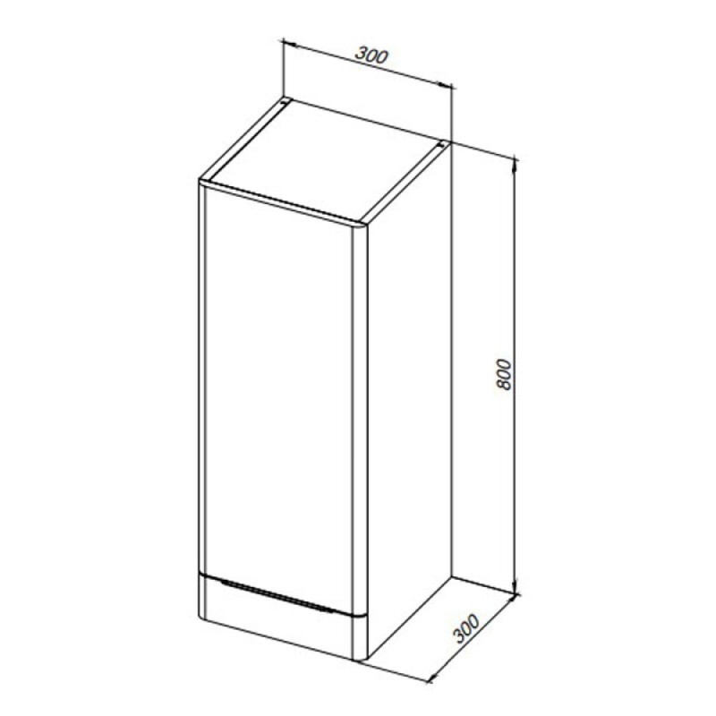 Пенал Aquanet Ирис 00310155 new 30, подвесной, белый глянец
