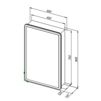 Зеркальный шкаф Aquanet Оптима (Optima), 50 х 80 см, с LED подсветкой, сенсорный выключатель, 00311859
