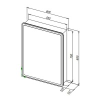 Зеркальный шкаф Aquanet Оптима (Optima), 60 х 80 см, с LED подсветкой, сенсорный выключатель, 00311860