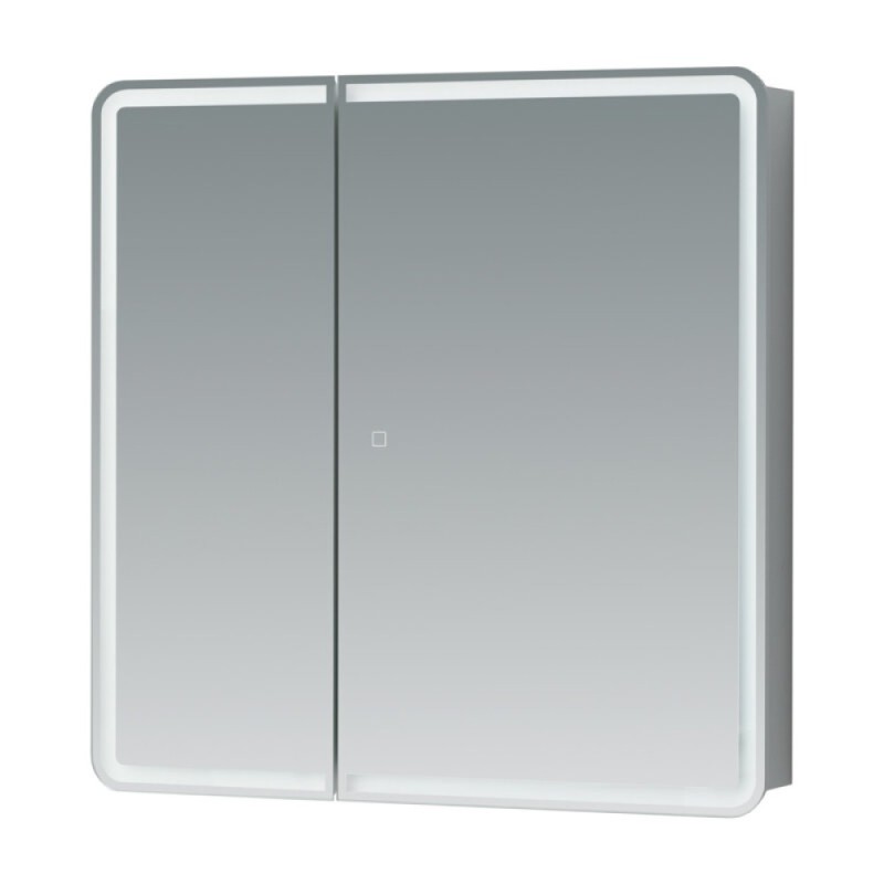 Зеркальный шкаф Aquanet Оптима (Optima), 80 х 80 см, с LED подсветкой, сенсорный выключатель, 00311862