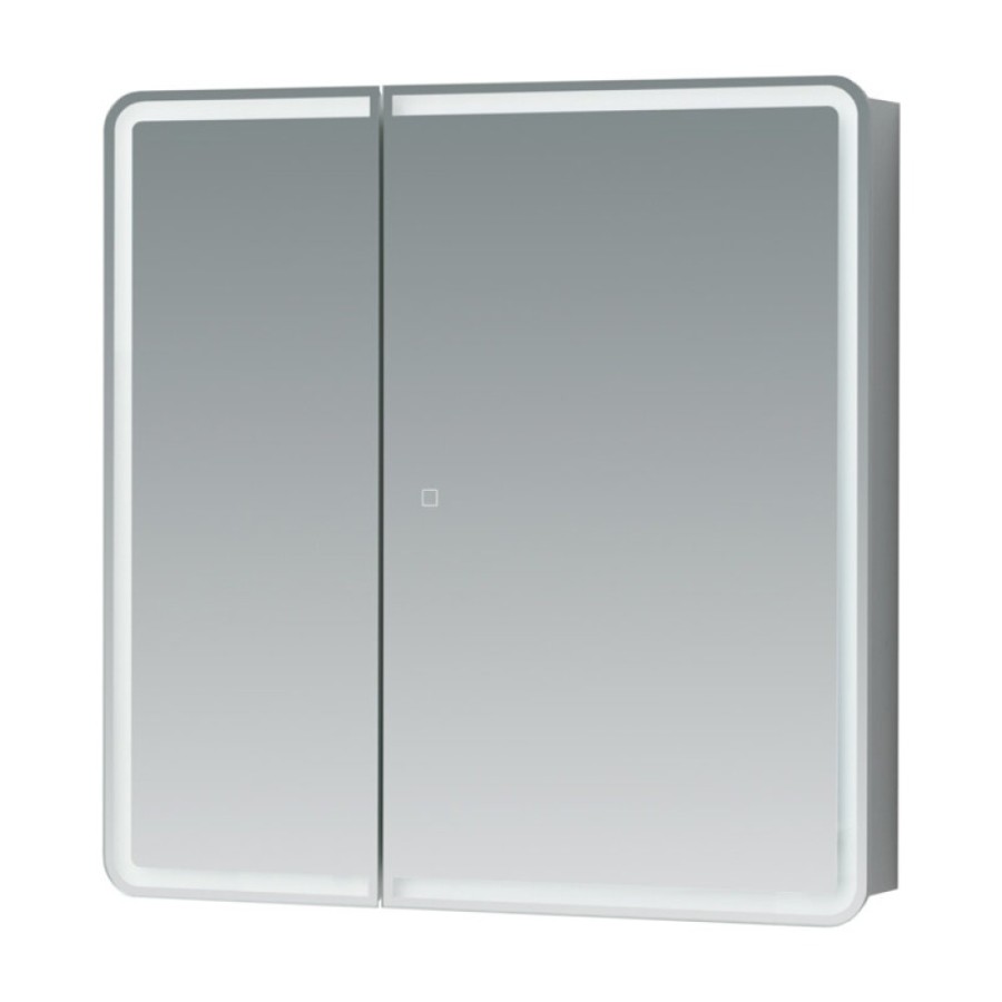 Зеркальный шкаф Aquanet Оптима (Optima), 80 х 80 см, с LED подсветкой, сенсорный выключатель, 00311862