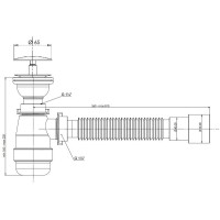Сифон Aquanet 00312687, для раковины, серый