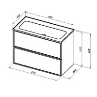 Раковина Aquanet Арт 318928, 90 см, искусственный камень, белый