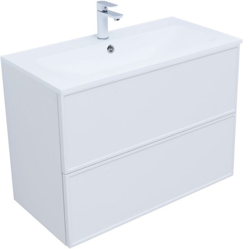 Раковина Aquanet Арт 318928, 90 см, искусственный камень, белый