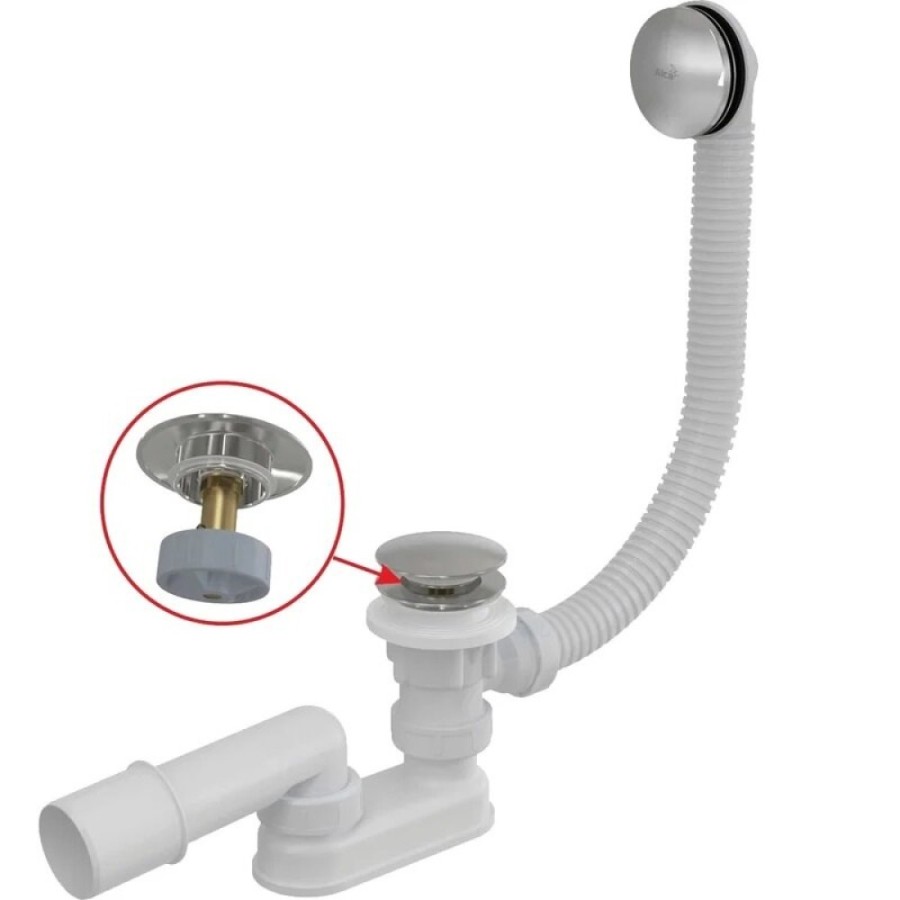 Слив-перелив для ванны Aquanet V55R, 323243, 70 см, полуавтомат, хром