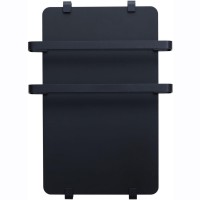 Полотенцесушитель электрический Allen Brau Infinity 00325637, ширина 44 см, высота 100 см, рейлинг 2.0, крепление, чёрное матовое стекло/черный браш