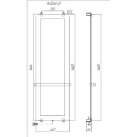 Полотенцесушитель электрический Allen Brau Infinity 00325646, ширина 44 см, высота 140 см, рейлинг 2.0, крепление, зеркальное стекло/серебро браш