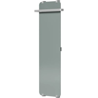 Полотенцесушитель электрический Allen Brau Infinity 00325646, ширина 44 см, высота 140 см, рейлинг 2.0, крепление, зеркальное стекло/серебро браш