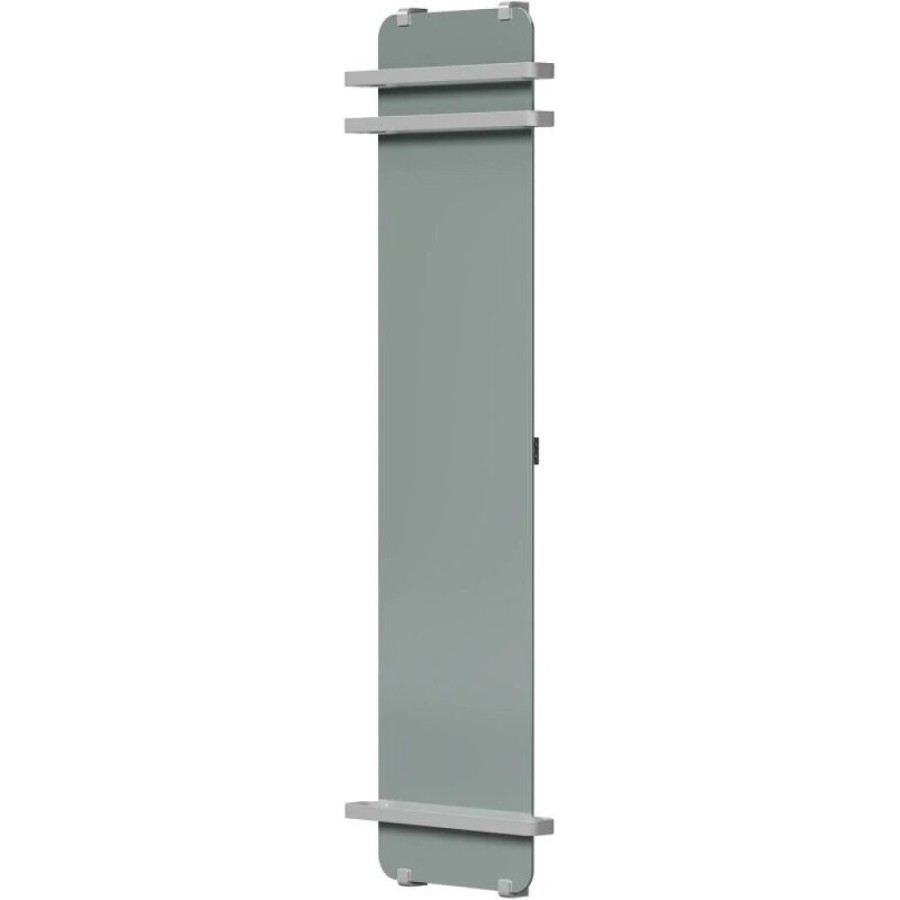 Полотенцесушитель электрический Allen Brau Infinity 00325648, ширина 44 см, высота 180 см, рейлинг 2.0, крепление, зеркальное стекло/серебро браш