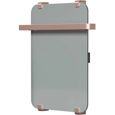 Полотенцесушитель электрический Allen Brau Infinity 00325649, ширина 44 см, высота 60 см, рейлинг 2.0, крепление, зеркальное стекло/медь браш