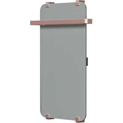 Полотенцесушитель электрический Allen Brau Infinity 00325650, ширина 44 см, высота 80 см, рейлинг 2.0, крепление, зеркальное стекло/медь браш